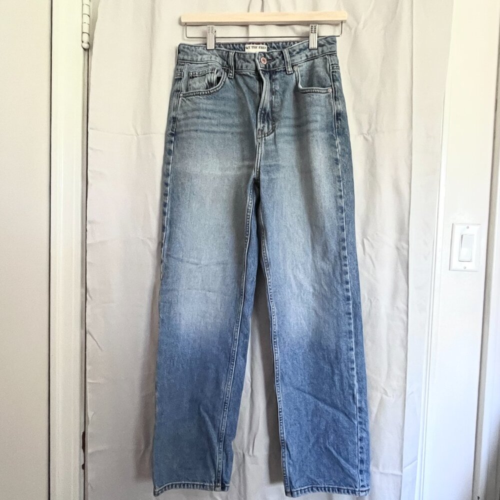 Free People Light Wash Straight Leg Jeans